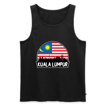 Kuala Lumpur Malaysia Flagge Skyline Silhouette Trav - Männer Premium Bio Tank Top - Schwarz - Vorne - AI Model Male 178 light (178cm)