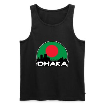 Dhaka Bangladesh Drapeau Skyline Silhouette Voyage - Débardeur bio Premium Homme - noir - Devant - Michal (187cm)