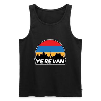 Erevan Arménie Flag Skyline Silhouette Voyage - Débardeur bio Premium Homme - noir - Devant - Michal (187cm)