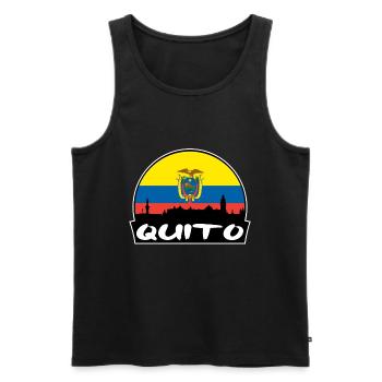 Quito Equador Flagge Skyline Silhouette Travel - Männer Premium Bio Tank Top - Schwarz - Vorne - AI Model Male 178 light (178cm)