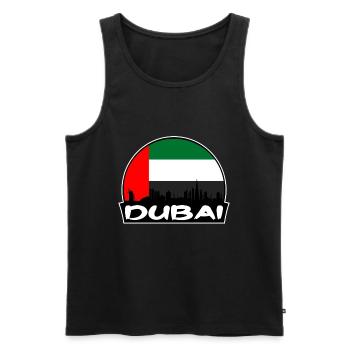 Dubai Uae Flag Skyline Silhouette Travel - Men's Premium Organic Tank Top - black - Front - AI Model Male 178 light (178cm)