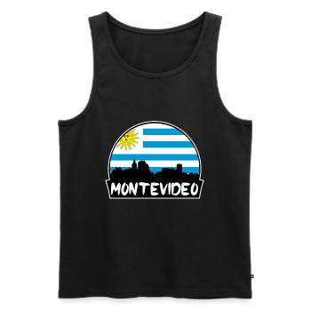 Montevideo Uruguay Flagge Skyline Silhouette Reisen - Männer Premium Bio Tank Top - Schwarz - Vorne - AI Model Male 178 light (178cm)