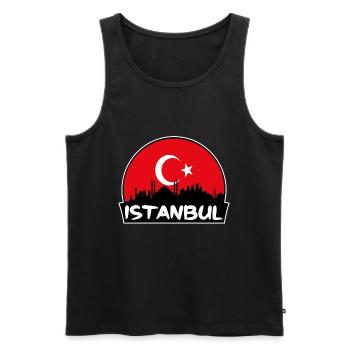 Istanbul Turkey Flag Skyline Silhouette Travel - Men's Premium Organic Tank Top - black - Front - Michal (187cm)