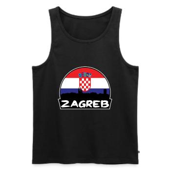 Zagreb Croatie Flag Skyline Silhouette Voyage - Débardeur bio Premium Homme - noir - Devant - AI Model Male 178 light (178cm)