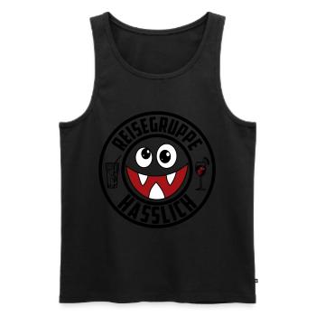 Reisegruppe Hässlich | Farben änderbar - Männer Premium Bio Tank Top - Schwarz - Vorne - Michal (187cm)