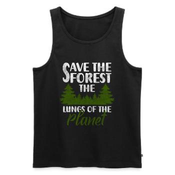 Forest Hiking Planet Hunter - Men's Premium Organic Tank Top - black - Front - Michal (187cm)