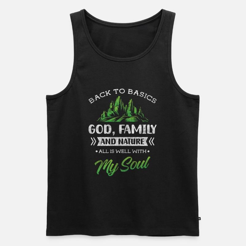 Wald Berg Umweltschutz - Männer Premium Bio Tank Top - Schwarz