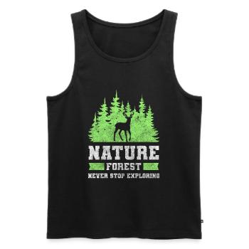 Forest, nature lovers, recreation, forest dwellers - Men's Premium Organic Tank Top - black - Front - AI Model Male 178 light (178cm)