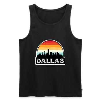 Dallas, Texas, drapeau des États-Unis, Skyline, souvenir de voyage - Débardeur bio Premium Homme - noir - Devant - Michal (187cm)