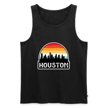 Houston Texas USA Flag Skyline Travel Souvenir - Men's Premium Organic Tank Top - black - Front - Michal (187cm)