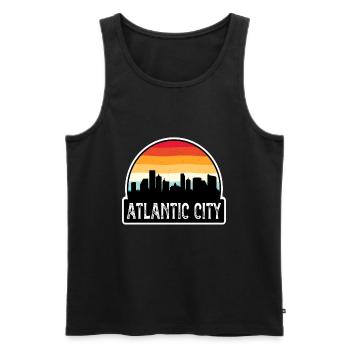 Atlantic City New Jersey États-Unis Flag Skyline Voyage S - Débardeur bio Premium Homme - noir - Devant - Michal (187cm)