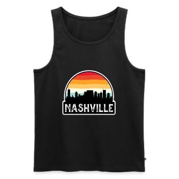 Nashville Tennessee États-Unis Flag Skyline Travel Souven - Débardeur bio Premium Homme - noir - Devant - Michal (187cm)