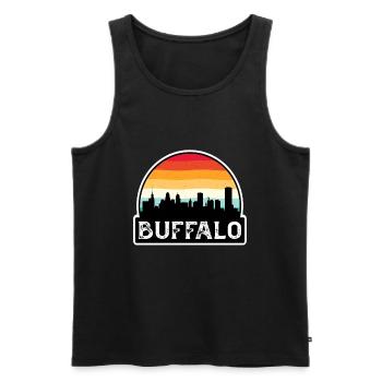 Buffalo New York USA Flag Skyline Souvenir de voyage - Débardeur bio Premium Homme - noir - Devant - Michal (187cm)