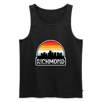 Richmond Virginia USA Flag Skyline Travel Souvenir - Men's Premium Organic Tank Top - black - Front - Michal (187cm)