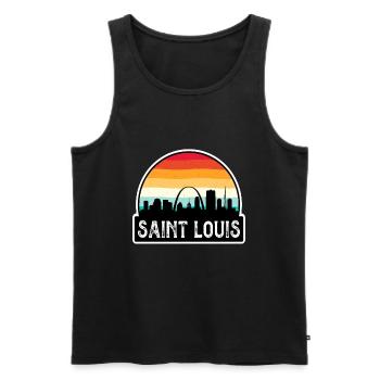 Saint Louis Missouri États-Unis Flag Skyline Travel Souve - Débardeur bio Premium Homme - noir - Devant - Michal (187cm)