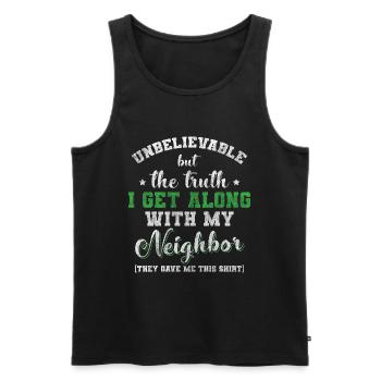 Neighbors Humor Village Apartment - Men's Premium Organic Tank Top - black - Front - Michal (187cm)
