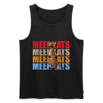 Meerkat Zoo Cute - Men's Premium Organic Tank Top - black - Front - AI Model Male 178 light (178cm)