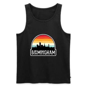 Birmingham Angleterre Flag Skyline Souvenir de voyage - Débardeur bio Premium Homme - noir - Devant - Michal (187cm)