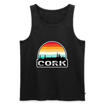 Cork Irlande Flag Skyline Souvenir de voyage - Débardeur bio Premium Homme - noir - Devant - Michal (187cm)