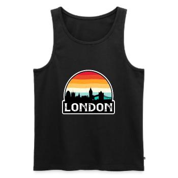 Londres Angleterre Flag Skyline Souvenir de voyage - Débardeur bio Premium Homme - noir - Devant - AI Model Male 178 light (178cm)