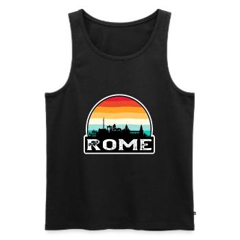 Rom Italien Flagge Skyline Reisesouvenir - Männer Premium Bio Tank Top - Schwarz - Vorne - Michal (187cm)