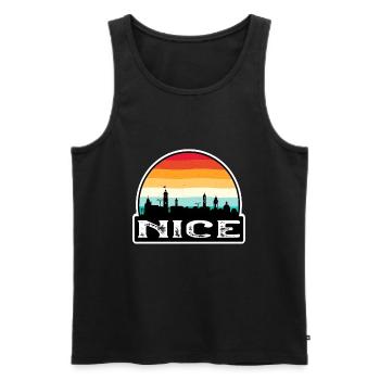 Nice France Flag Skyline Travel Souvenir - Men's Premium Organic Tank Top - black - Front - AI Model Male 178 light (178cm)