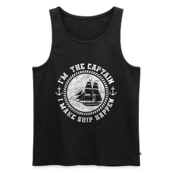 Sailboat Captain Water - Men's Premium Organic Tank Top - black - Front - Michal (187cm)