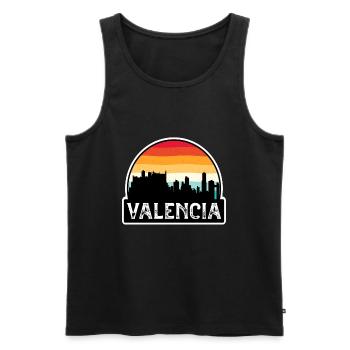 Valencia Spain Flag Skyline Travel Souvenir - Men's Premium Organic Tank Top - black - Front - AI Model Male 178 light (178cm)