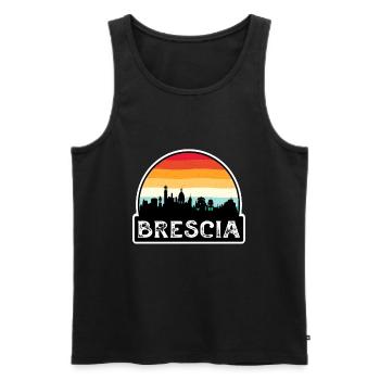 Brescia Italie Flag Skyline Souvenir de voyage - Débardeur bio Premium Homme - noir - Devant - Michal (187cm)