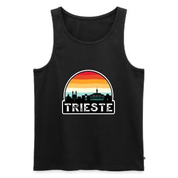 Trieste Italie Flag Skyline Souvenir de voyage - Débardeur bio Premium Homme - noir - Devant - Michal (187cm)