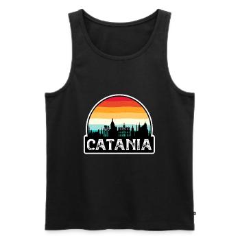 Catane Italie Flag Skyline Souvenir de voyage - Débardeur bio Premium Homme - noir - Devant - AI Model Male 178 light (178cm)