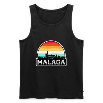Málaga Spanien Flagge Skyline Reisesouvenir - Männer Premium Bio Tank Top - Schwarz - Vorne - Michal (187cm)