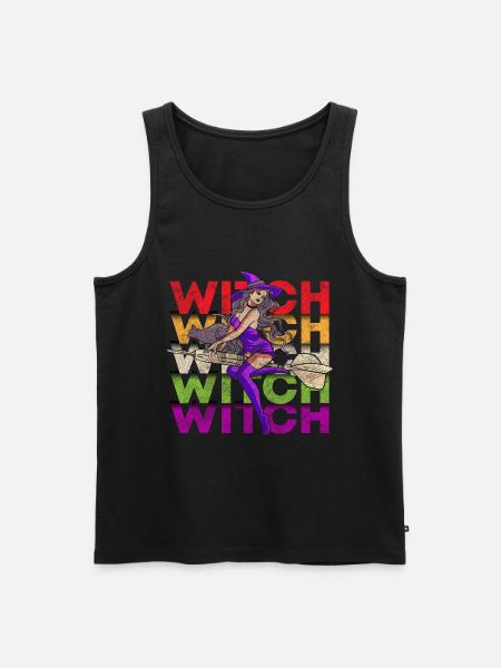 Witches Witches' Broom Halloween - Men's Premium Organic Tank Top - black