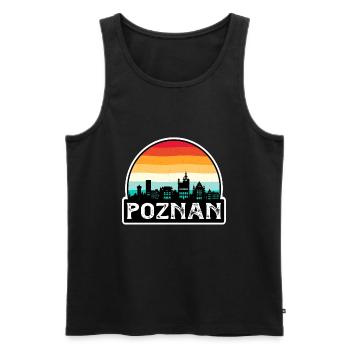 Poznan Poland Flag Skyline Travel Souvenir - Men's Premium Organic Tank Top - black - Front - Michal (187cm)