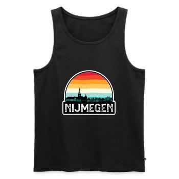 Nijmegen Niederlande Flagge Skyline Reisesouvenir - Männer Premium Bio Tank Top - Schwarz - Vorne - AI Model Male 178 light (178cm)