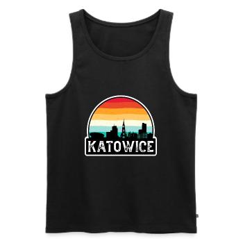 Katowice Pologne Flag Skyline Souvenir de voyage - Débardeur bio Premium Homme - noir - Devant - Michal (187cm)