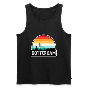 Rotterdam Pays-Bas Flag Skyline Souvenir de voyage - Débardeur bio Premium Homme - noir - Devant - Michal (187cm)