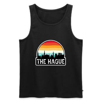 La Haye Drapeau des Pays-Bas Skyline Souvenir de voyage - Débardeur bio Premium Homme - noir - Devant - Michal (187cm)