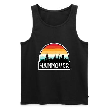 Hannover Deutschland Flagge Skyline Reisesouvenir - Männer Premium Bio Tank Top - Schwarz - Vorne - AI Model Male 178 light (178cm)