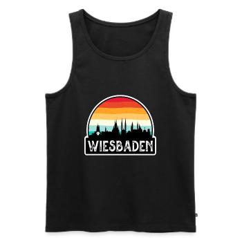 Wiesbaden Deutschland Flagge Skyline Reise Souvenir - Männer Premium Bio Tank Top - Schwarz - Vorne - Michal (187cm)