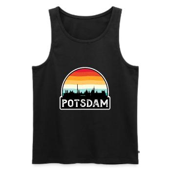 Potsdam Deutschland Flagge Skyline Reise Souvenir - Männer Premium Bio Tank Top - Schwarz - Vorne - AI Model Male 178 light (178cm)