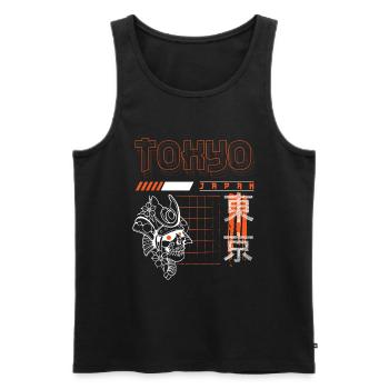 Tokyo World Tour Temples - Débardeur bio Premium Homme - noir - Devant - AI Model Male 178 light (178cm)