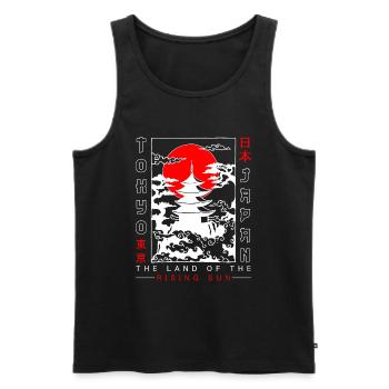 Tokyo Culture Aventure Asiatique - Débardeur bio Premium Homme - noir - Devant - AI Model Male 178 light (178cm)
