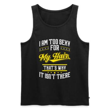 Glatze Keine Haare Haarschnitt - Männer Premium Bio Tank Top - Schwarz - Vorne - Michal (187cm)