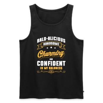 Glatze Platte Keine Haare Haarschnitt - Männer Premium Bio Tank Top - Schwarz - Vorne - Michal (187cm)