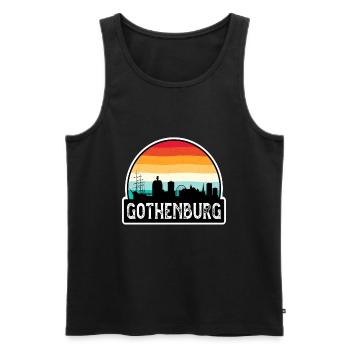 Göteborg Suède Flag Skyline Souvenir de voyage - Débardeur bio Premium Homme - noir - Devant - Michal (187cm)