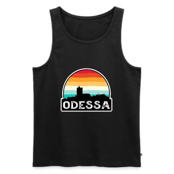 Odessa Ukraine Flag Skyline Travel Souvenir - Men's Premium Organic Tank Top - black - Front - AI Model Male 178 light (178cm)