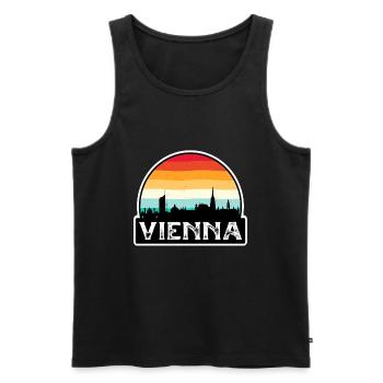 Vienne Autriche Flag Skyline Souvenir de voyage - Débardeur bio Premium Homme - noir - Devant - Michal (187cm)