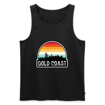 Gold Coast Australien Flagge Skyline Reise-Souvenir - Männer Premium Bio Tank Top - Schwarz - Vorne - Michal (187cm)