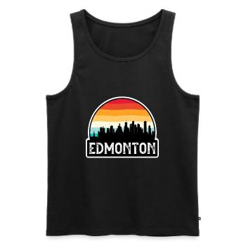 Edmonton Canada Flag Skyline Souvenir de voyage - Débardeur bio Premium Homme - noir - Devant - AI Model Male 178 light (178cm)